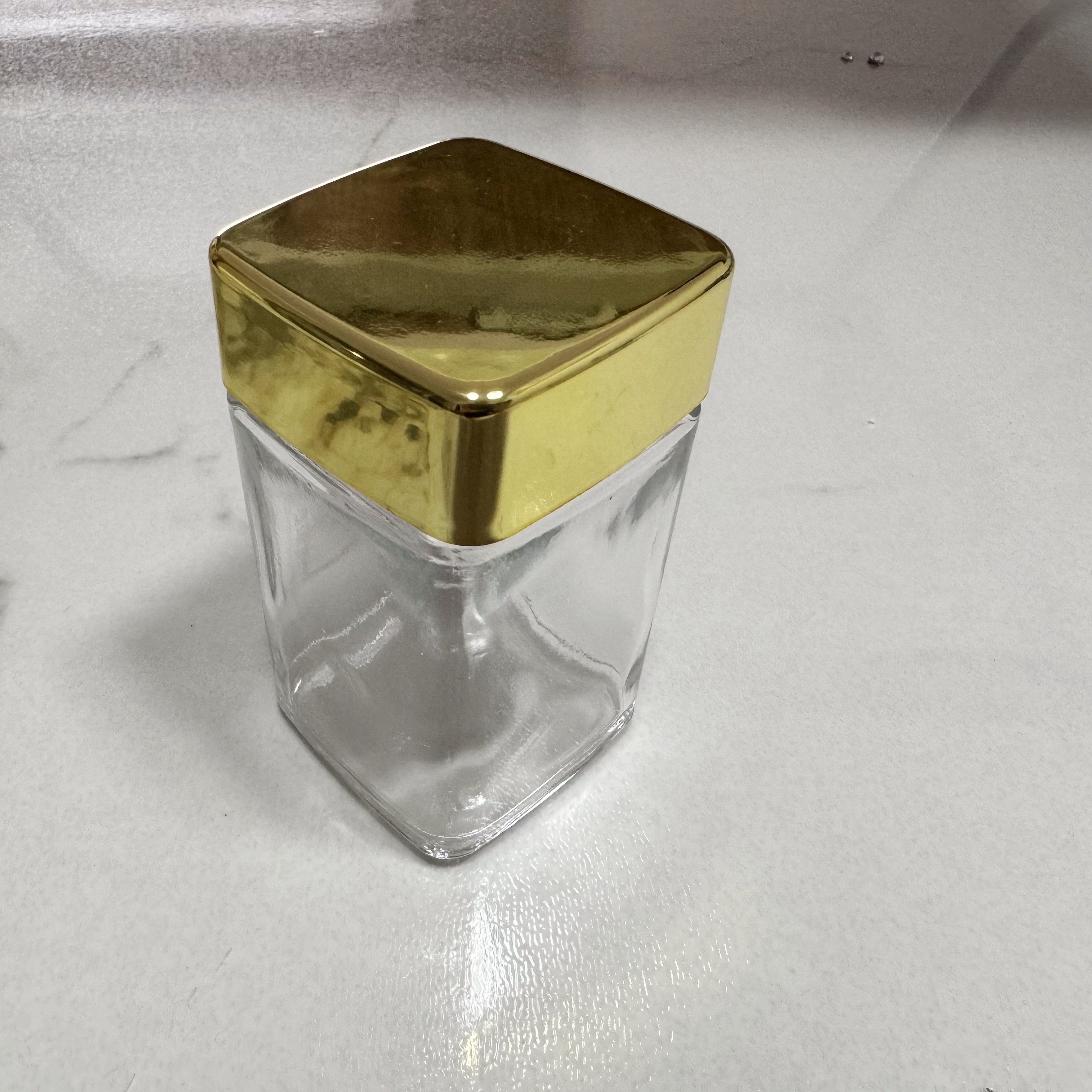 3oz Square CR Glass Jar With Gold CR Lid