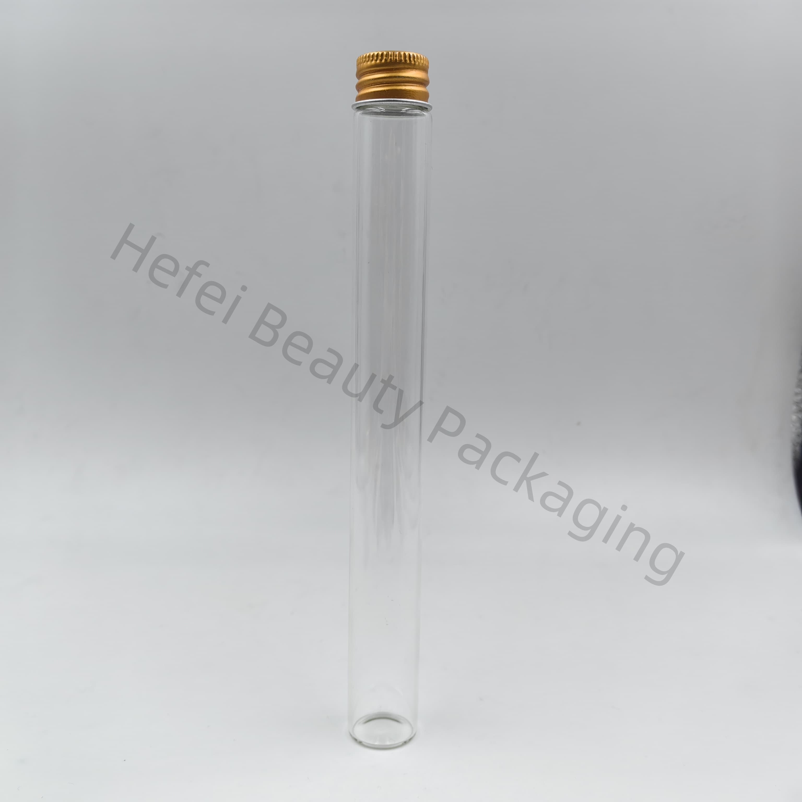 Glass Doob Tube With Gold Tin Lid