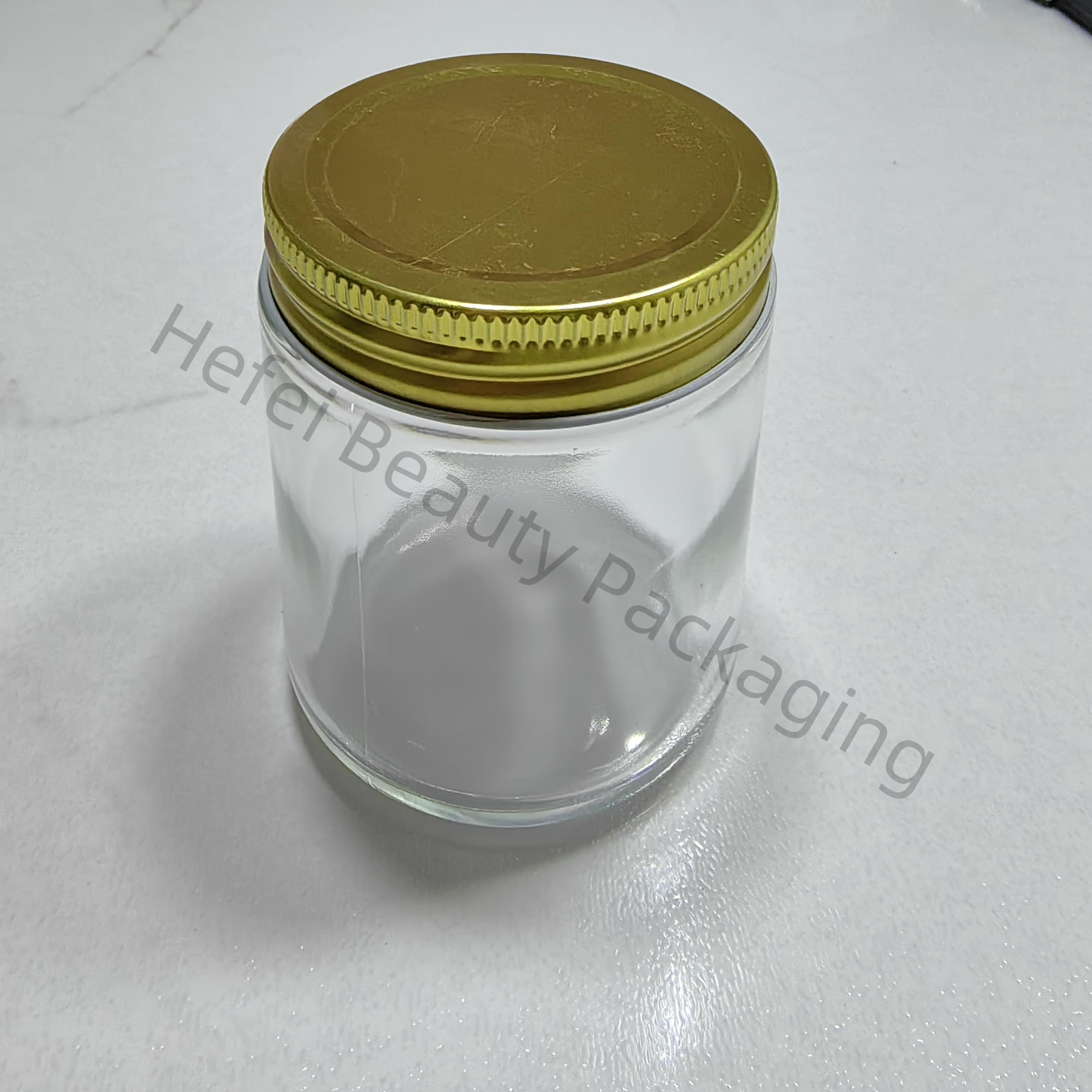 9oz Glass Jar With Gold Color Tin Lid